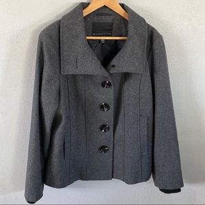 Womens Short Pea Coat Grey XL